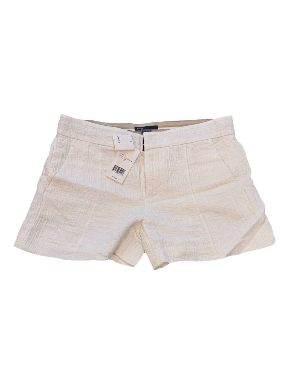 Vince Womens Cotton Linen Shorts Size 2 White NWT $245 Summer